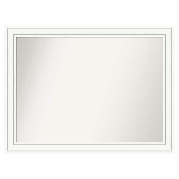 Amanti Art Craftsman White 41 in. x 31 in. Custom Non-Beveled Satin Wood Framed Bathroom Vanity Wall Mirror