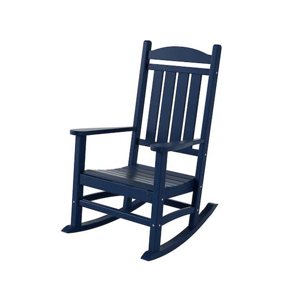 WESTIN OUTDOOR Kenly Navy Blue Classic Plastic Outdoor Rocking Chair