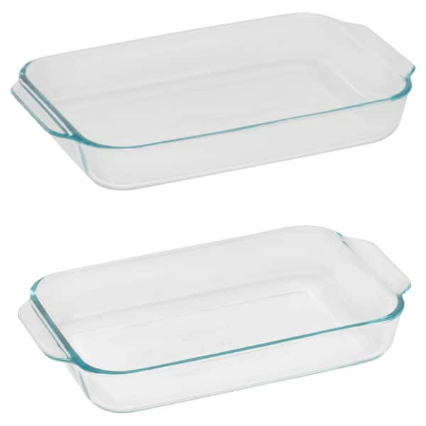 Pyrex Deep 8 in. Square Glass Baking Dish with Sage Green Lid