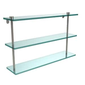 Allied Brass 22 in. L x 18 in. H x 5 in. W 3-Tier Clear Glass