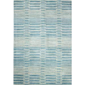 Chelsea Blue 5 ft. x 8 ft. (5' x 7'6") Striped Contemporary Area Rug
