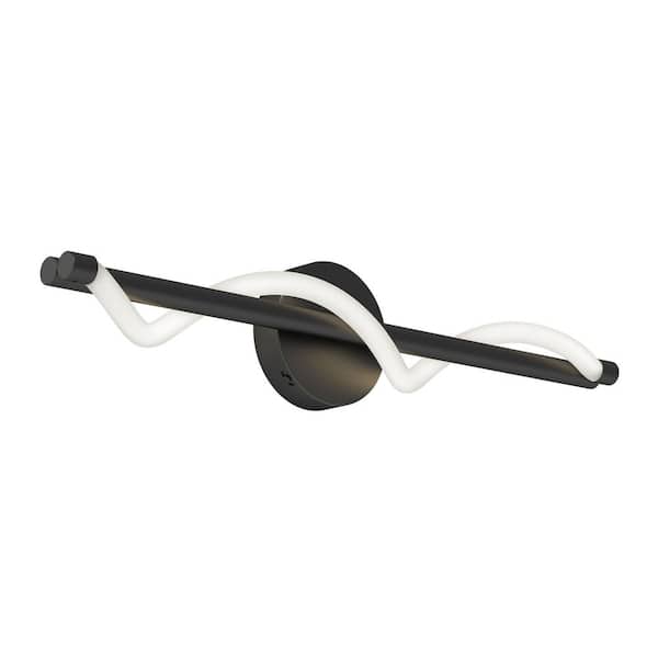 Artika Neon 27 in. 5CCT 1-Light Matte Black Integrated LED Vanity Wall Light