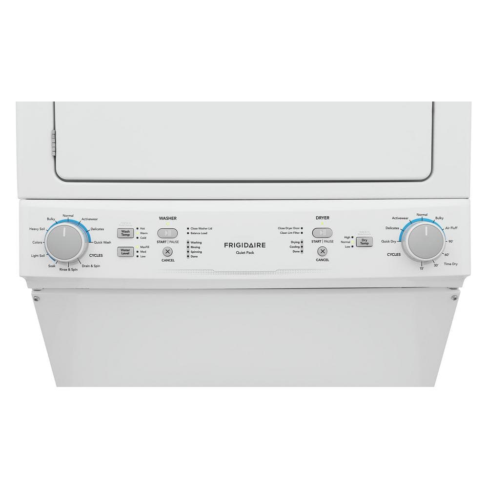 White Electric Stacked Washer and Dryer Combo