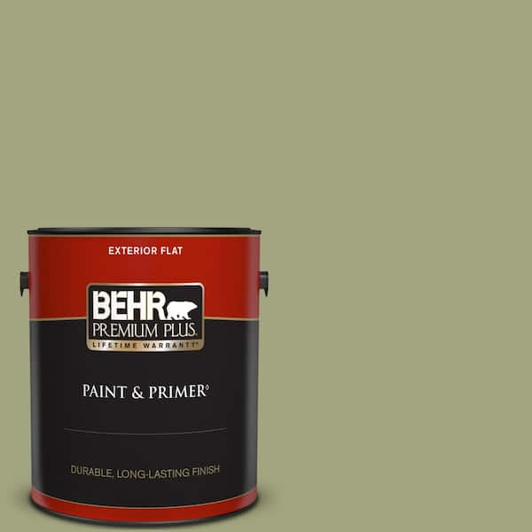 BEHR PREMIUM PLUS 1 gal. #410F-4 Mother Nature Flat Exterior Paint & Primer