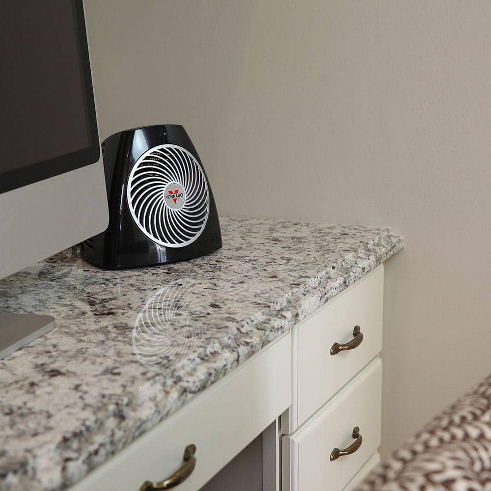 Compact Black Electric Personal Space Heater with Automatic Shut-off