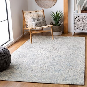 Abstract Gray/Beige 8 ft. x 10 ft. Floral Area Rug