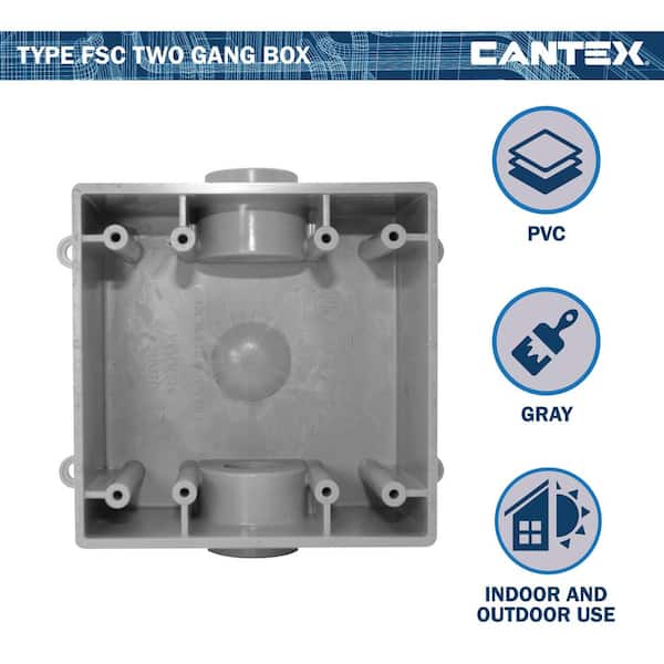 Cantex 3/4 in. 2-Gang FSC Electrical Box R5133371 - The Home