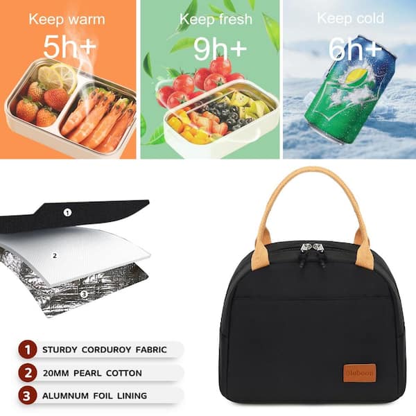 10 in. Insulated Lunch Bag with Front Pocket Blackish-brown 1 Pc GSL1883