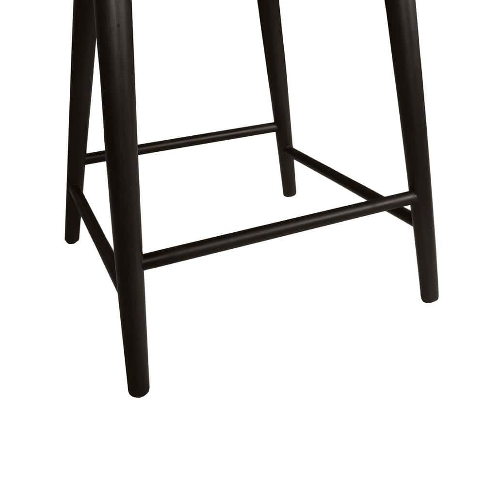 Keaton Beige Upholstered Wood Counter Stool with Footrest