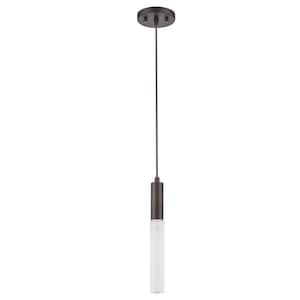 Cavaletto 1-Light Antique Bronze Pendant With Frosted Glass Shade