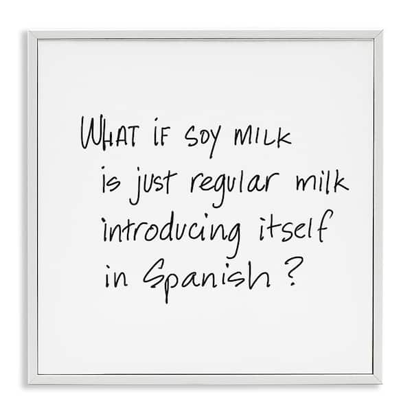 Stupell Industries Soy Milk by SD Graphics Studio White Framed Food Giclee Art Print 12 in. x 12 in.