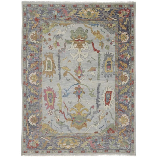 Gray, Blue, Gold Oriental 4 ft. x 6 ft. Area Rug