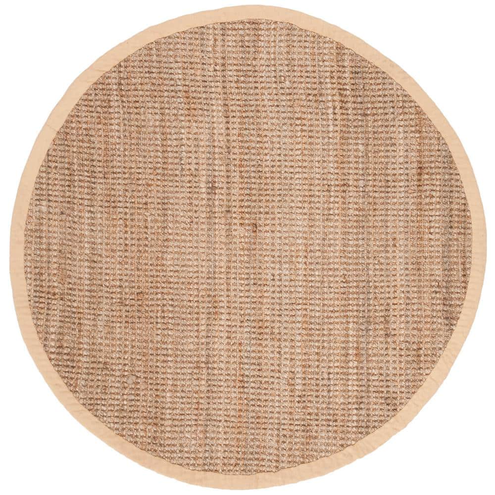 Natural Fiber Beige 5 ft. x 5 ft. Round Solid Area Rug price history on PriceWatchPro
