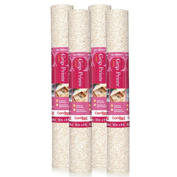 Con-Tact Grip Prints Beige and White Granite 18 in. x 8 ft. Non-Adhesive Shelf and Drawer Liner (4-Rolls)