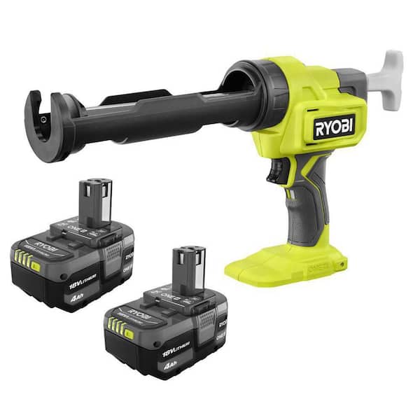ONE+ 18V Lithium-Ion 4.0 Ah Battery (2-Pack) with FREE 18V ONE+ Cordless 10 oz. Caulk & Adhesive Gun
