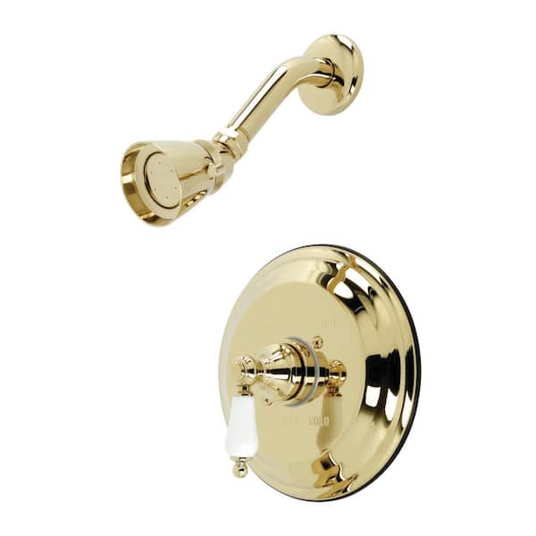 Kingston Brass Restoration Single Handle 1-Spray Shower Faucet 1.8 GPM with Pressure Balance in Polished Brass