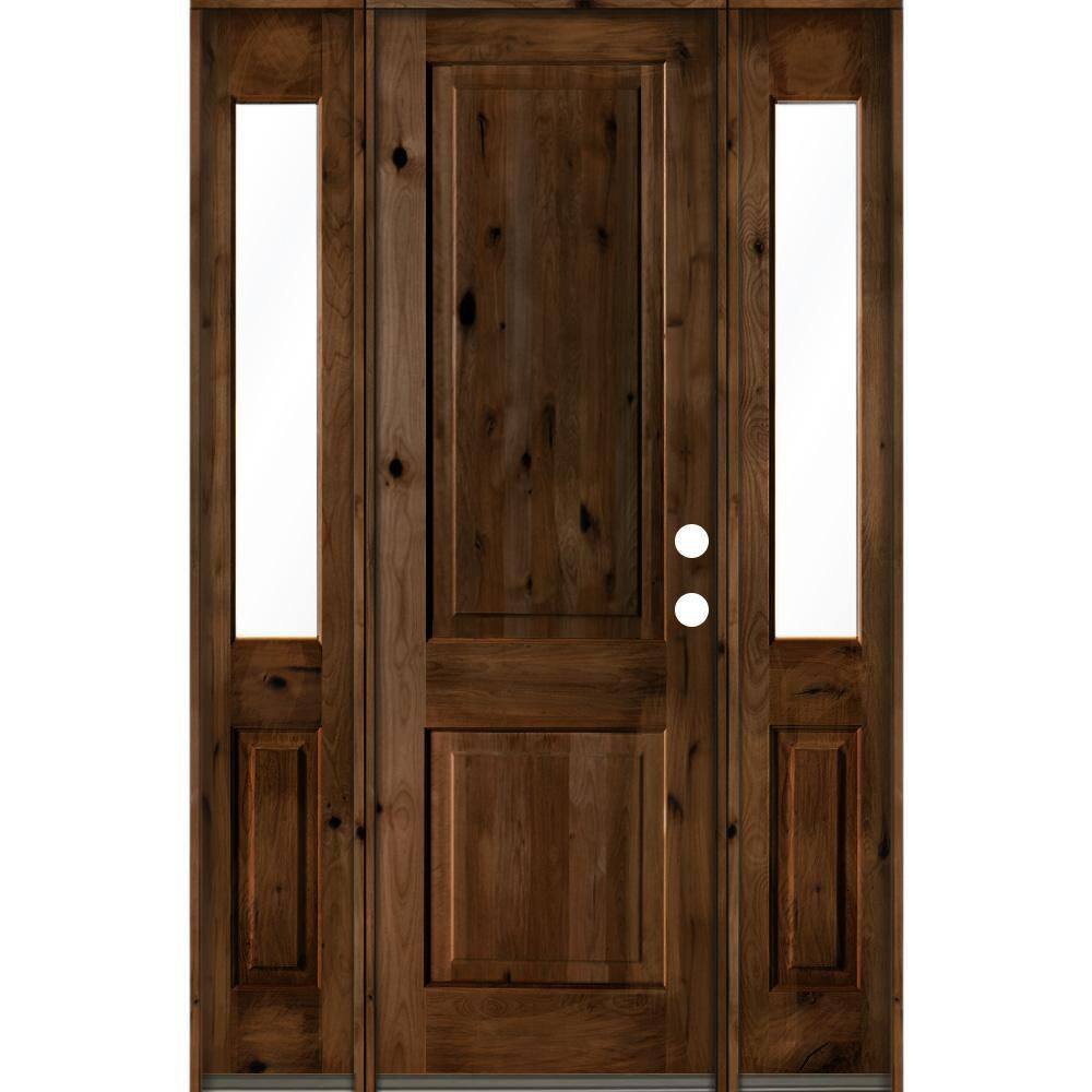 Krosswood Doors 58 in. x 96 in. Rustic Knotty Alder Sq Provincial ...