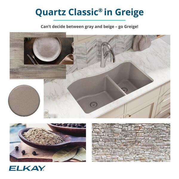 Elkay Quartz Classic 33 inch Drop-In Sink - Greystone ELGAD3322PDGS0