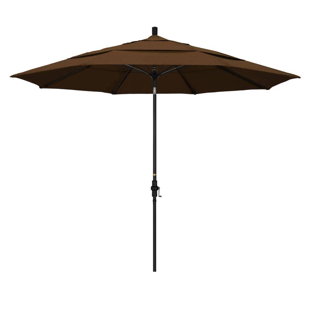 11 ft. Fiberglass Collar Tilt Double Vented Patio Umbrella in Teak Olefin price history on PriceWatchPro
