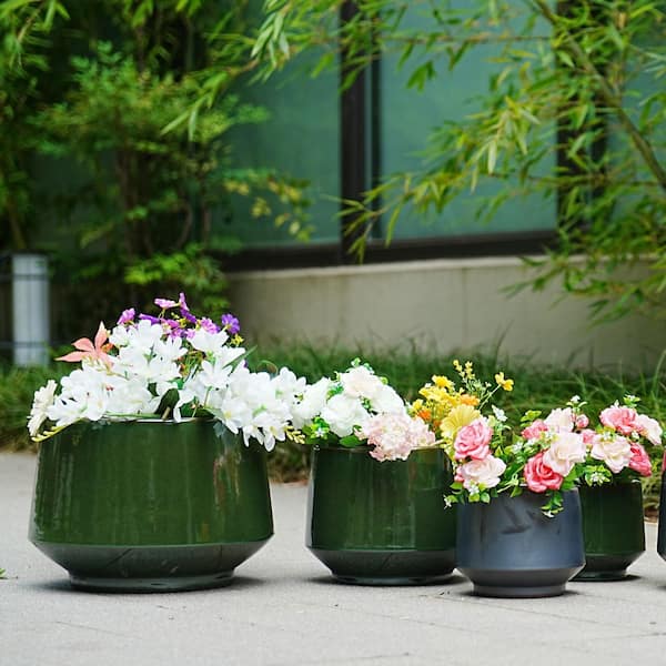 GOGEXX Set of 4 Handmade 5.71/7.48/9.65/11.81 in. H Antique Green