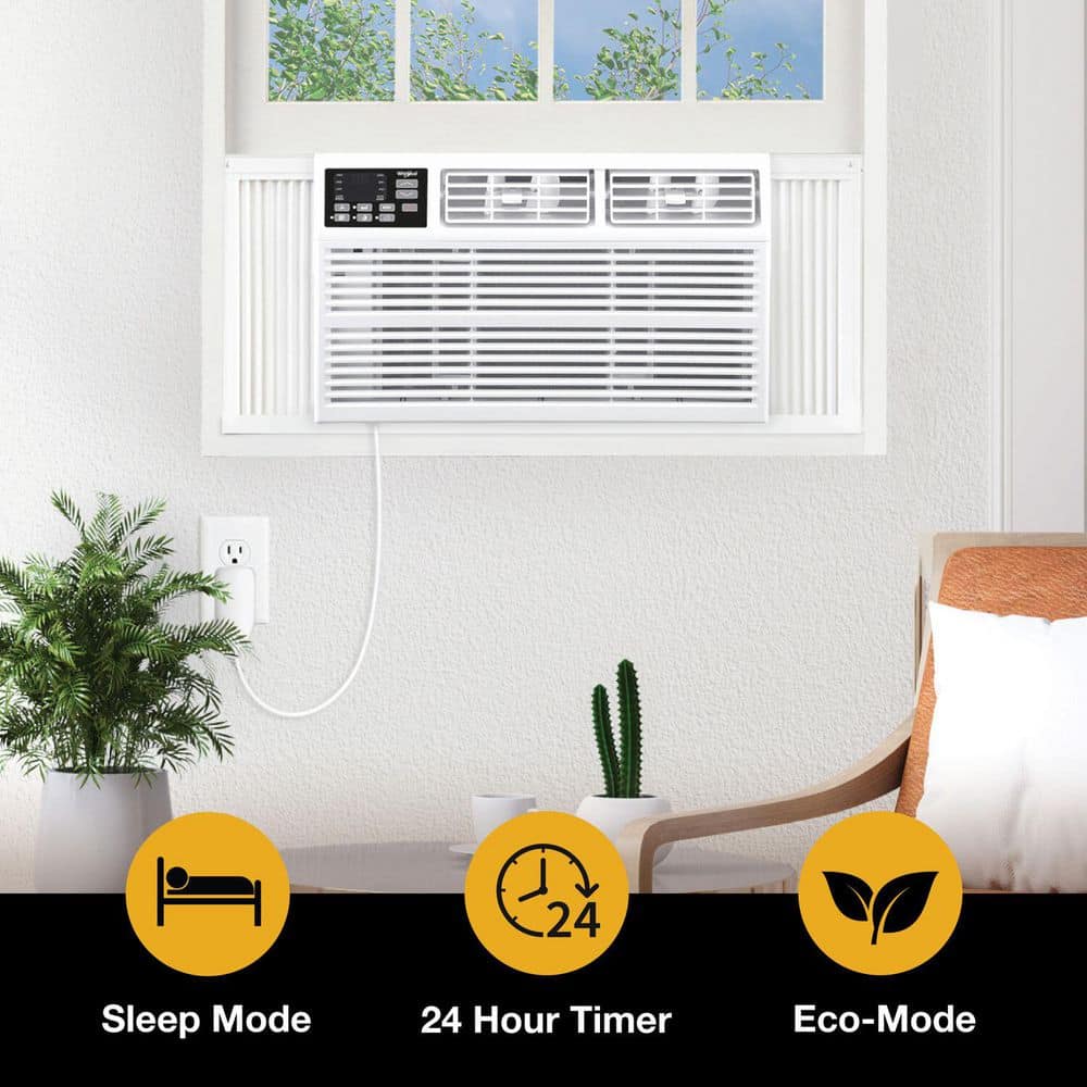 White 15,000 BTU Window-Mounted Air Conditioner with Remote