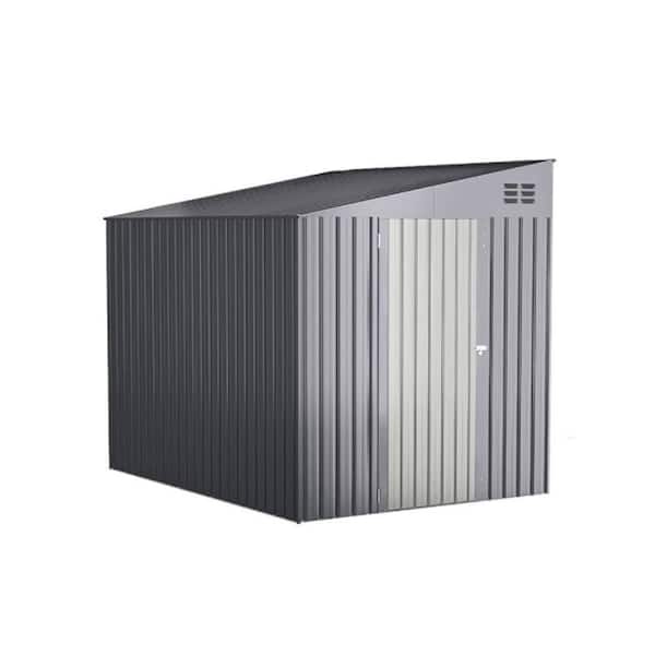 8 ft. W x 6 ft. D Metal Shed with Double Lockable Door in Dark Gray (48 sq. ft. )