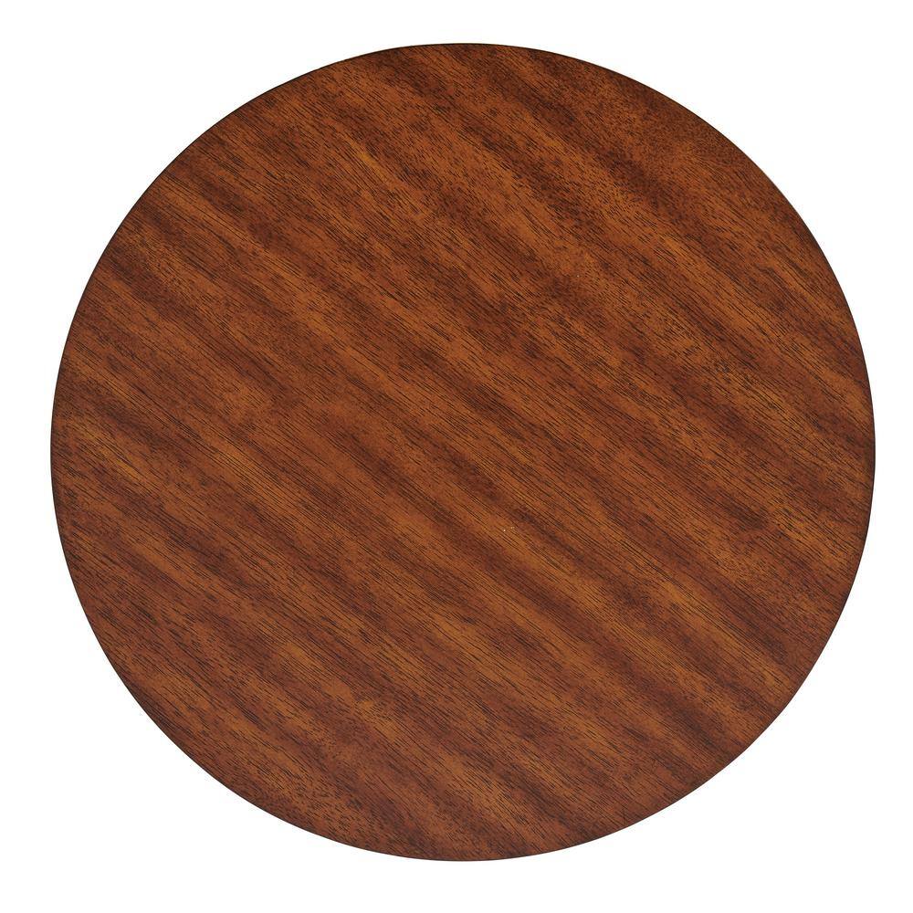 Chestnut Warmth 20" Round Mid-Century Modern Wood End Table