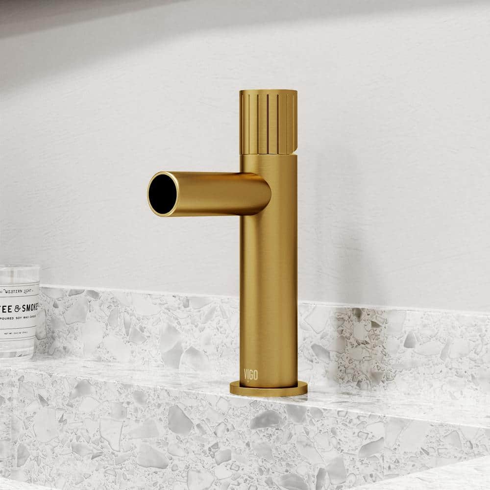 Ashford Matte Brushed Gold High Arc Single-Hole Bathroom Faucet