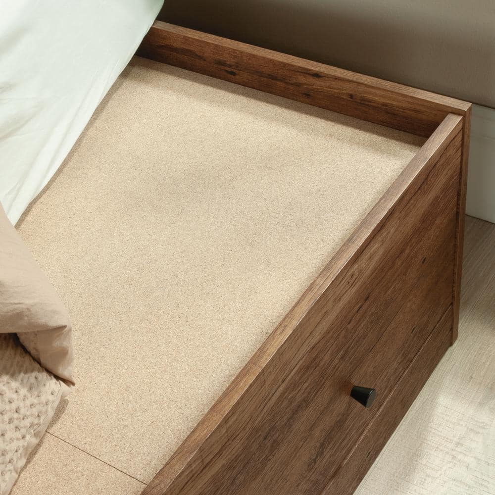 Vintage Oak Queen Storage Bed with Drawers
