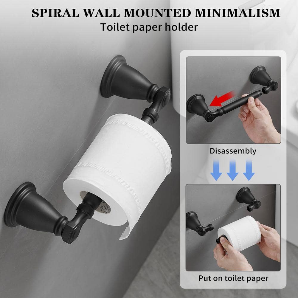Black Stainless Steel 24-Inch 4-Piece Bathroom Hardware Set