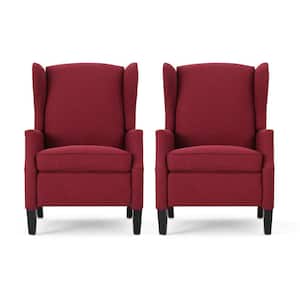 Wescott Deep Red Polyester Recliners (Set of 2)