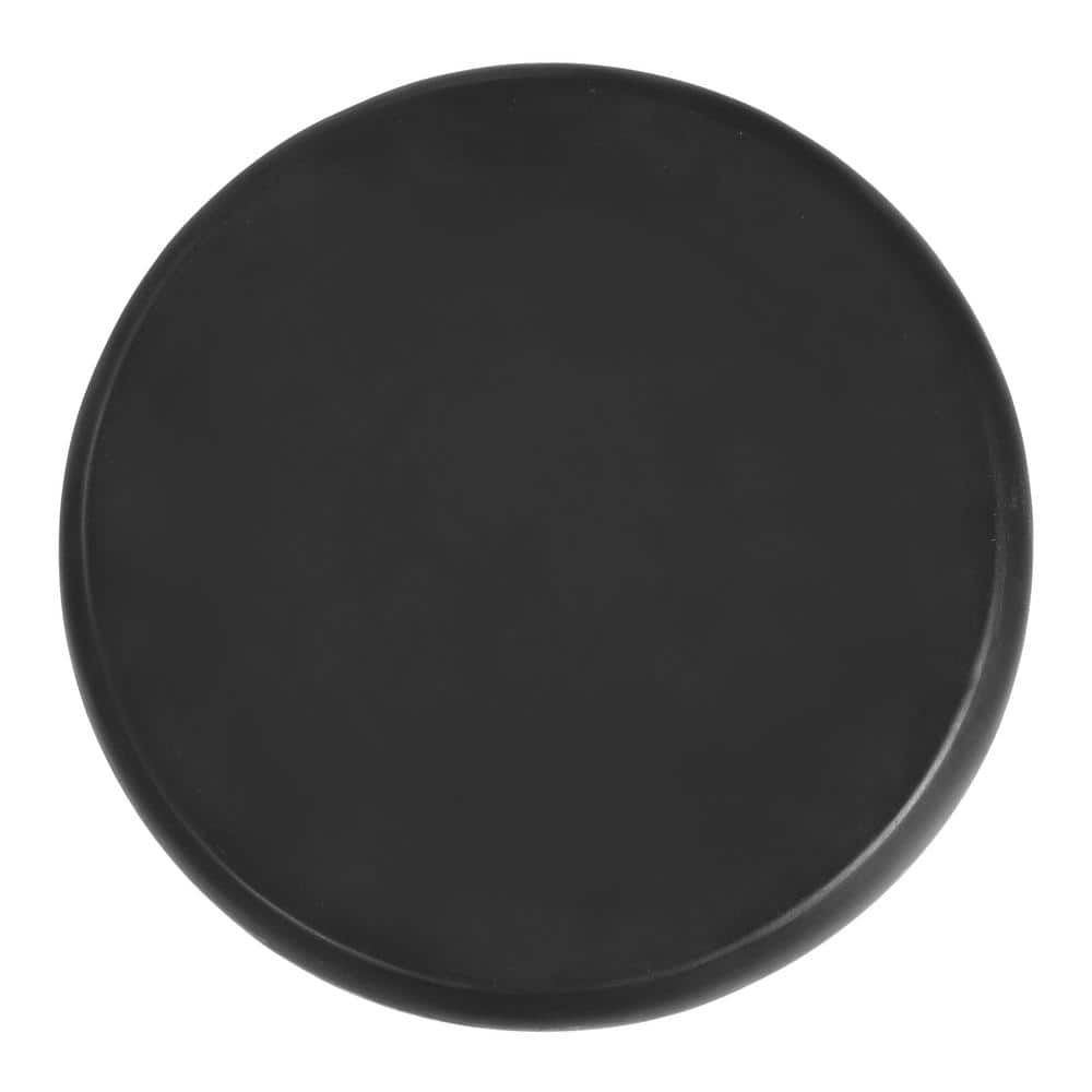 Indi 17.75" Black and White Concrete Geometric Drum Outdoor Accent Table