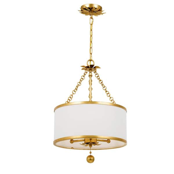 Broche 3-Light Antique Gold Chandelier