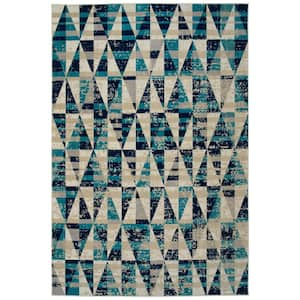 Legata Collection Blue 4'1" x 5'7" Rectangle Residential Indoor-Outdoor Area Rug