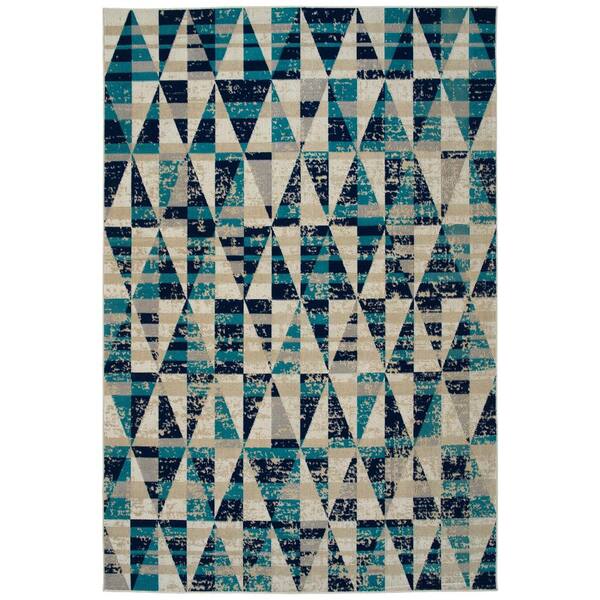 Kaleen Legata Collection Blue 4'1" x 5'7" Rectangle Residential Indoor-Outdoor Area Rug