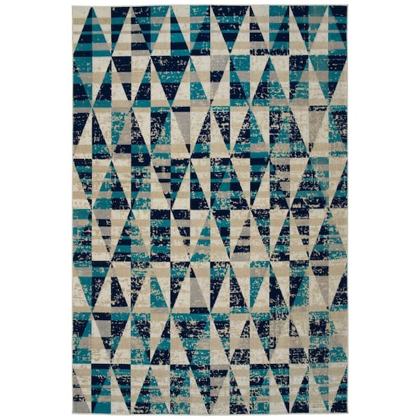Kaleen Legata Collection Blue 5'3" x 7'3" Rectangle Residential Indoor-Outdoor Area Rug