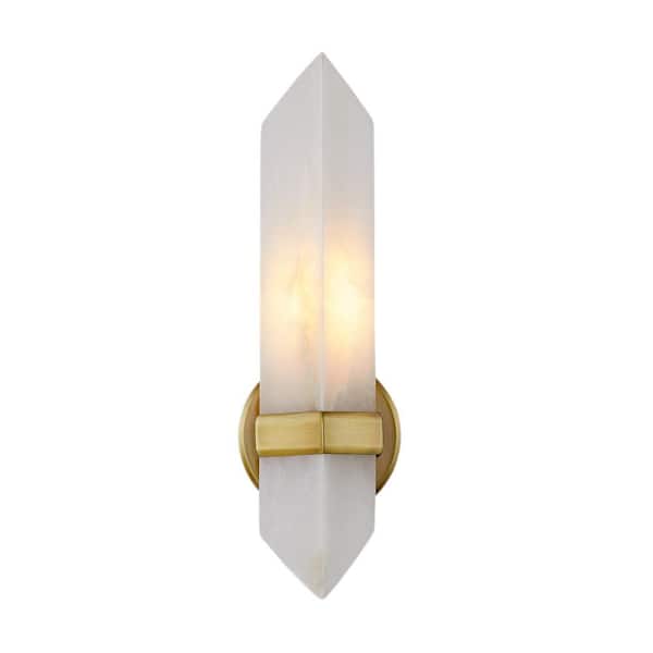Valencia 5-in 1 Light 60-Watt Vintage Brass/Alabaster Vanity Light