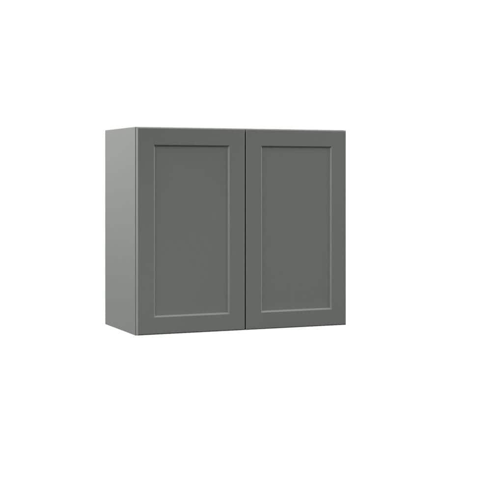 Hampton Bay Designer Series Melvern Storm Gray Shaker Assembled Wall Kitchen Cabinet 27 In X 9256