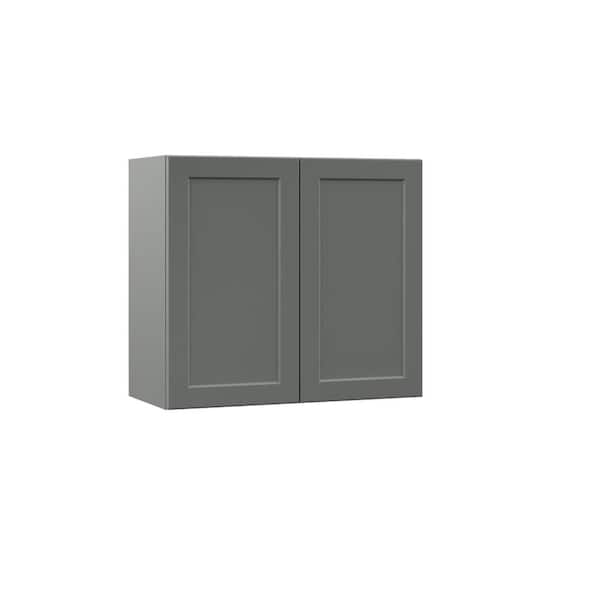 Hampton Bay Designer Series Melvern Storm Gray Shaker Assembled Wall Kitchen Cabinet (27 in. x 24 in. x 12 in.)