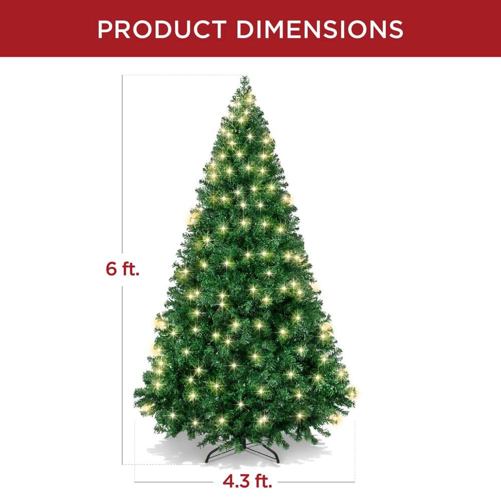Festive Pine 6ft Pre-Lit Multicolor Outdoor Christmas Tree with Metal Base