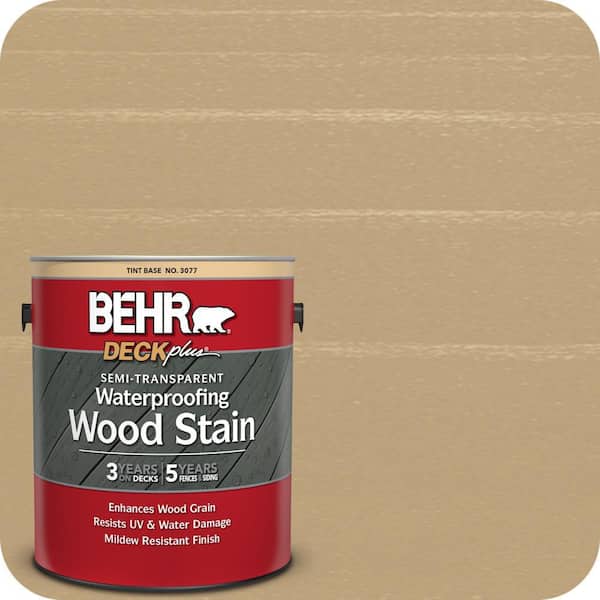 BEHR DECKplus 1 gal. #ST-337 Pinto White Semi-Transparent Waterproofing Exterior Wood Stain