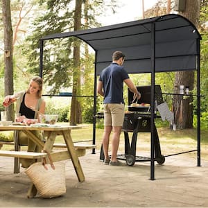 Details about   Steel Outdoor Grill BBQ Gazebo Shelter Canopy Shade Top 2 Shelves Patio Backyard 