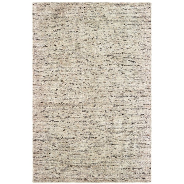 5 ft. x 8 ft. Ivory And Sand Hand Tufted Area Rug
