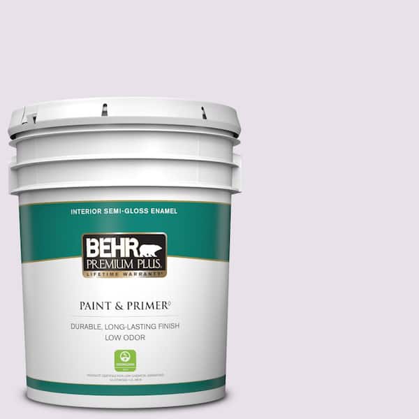 BEHR PREMIUM PLUS 5 gal. #660C-1 Bubble Bath Semi-Gloss Enamel Low Odor Interior Paint & Primer