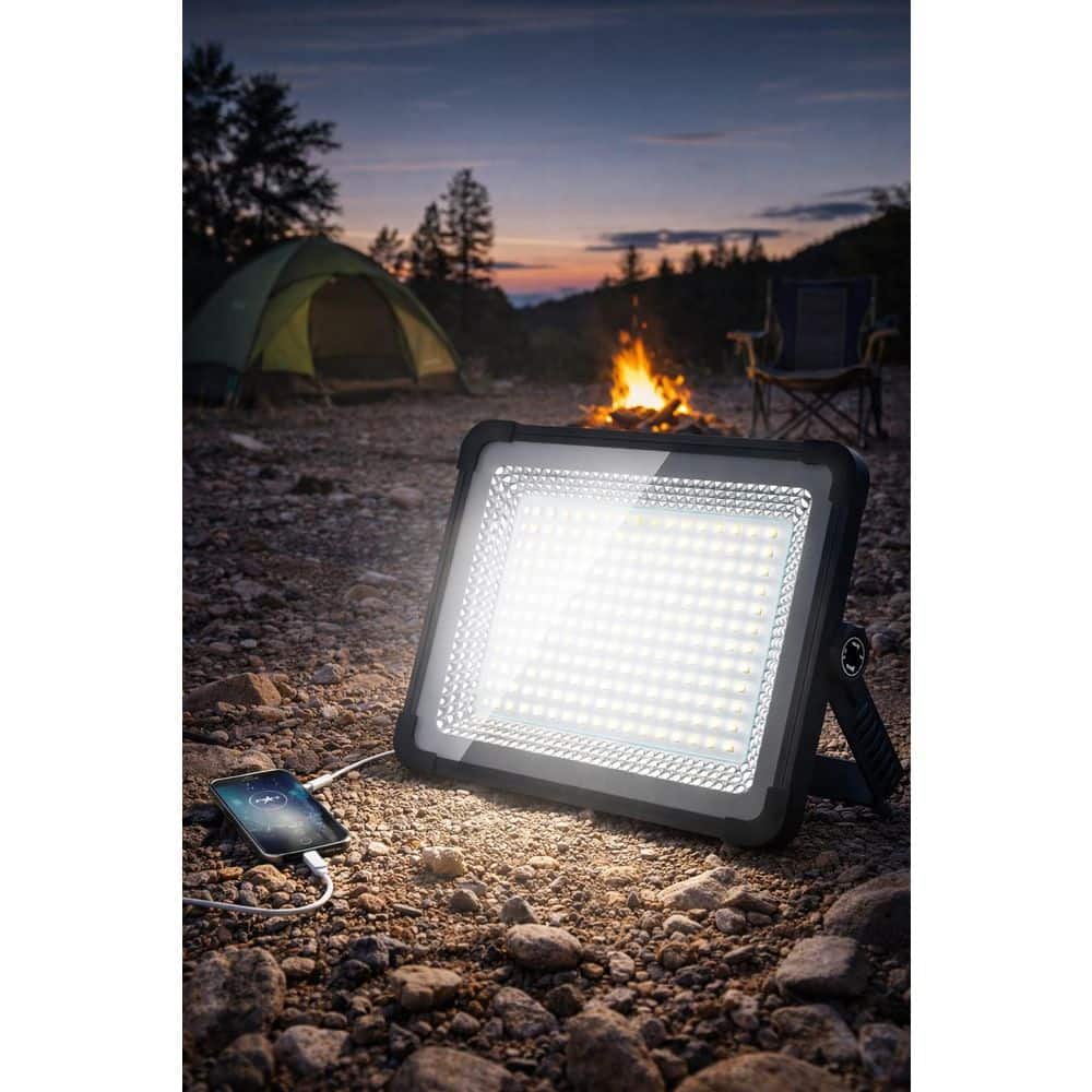 BeamBox 120V Solar Rechargeable LED Work Light, 52000LM Portable