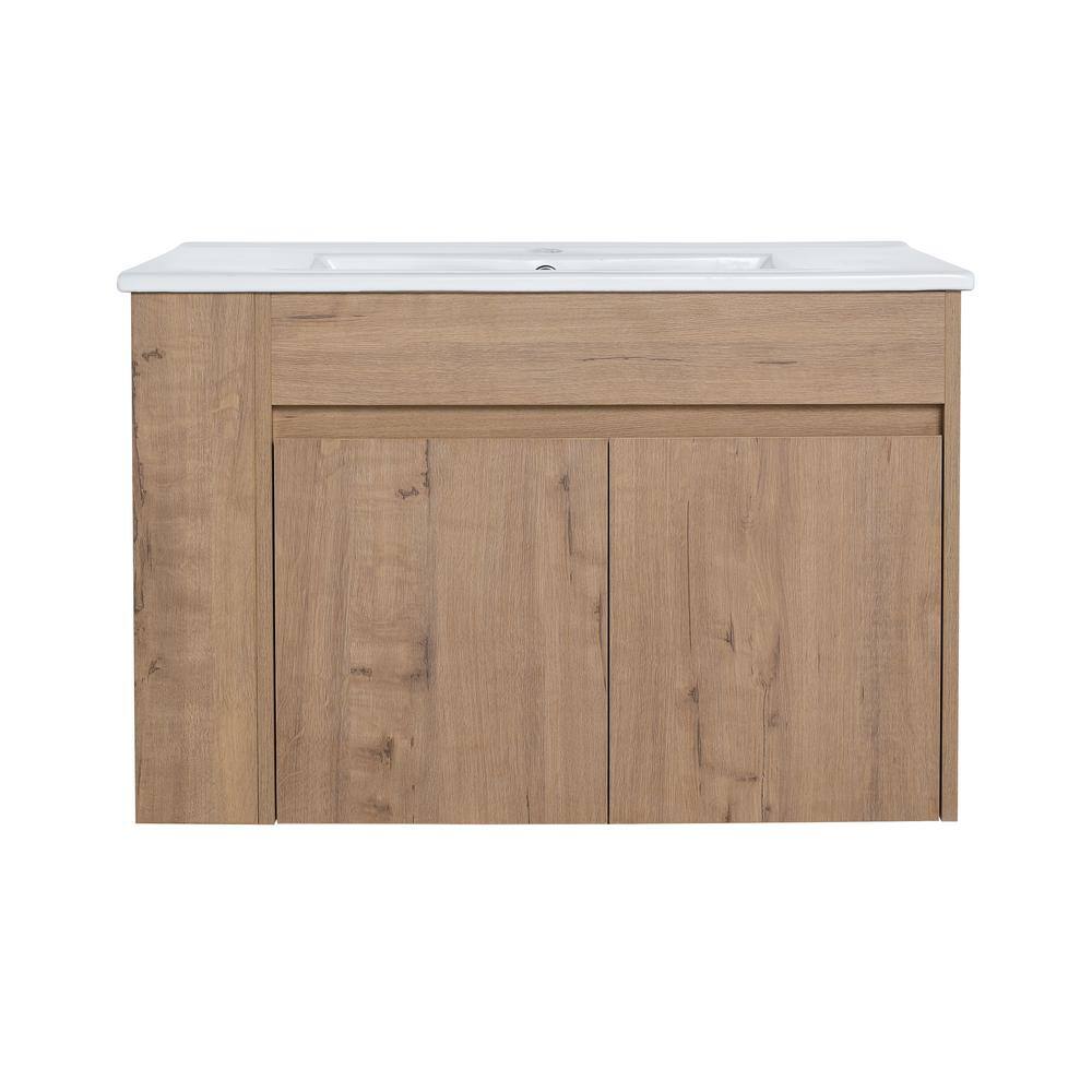 30 in. W x 18.3 in. D x 19.70 in. H Single Sink Wall-mount Bath Vanity in B