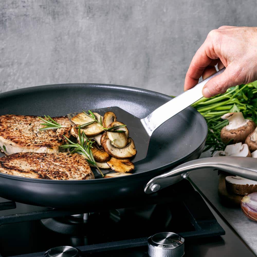 Black Nonstick Aluminum 10-Piece Cookware Set with Stainless Steel Handles