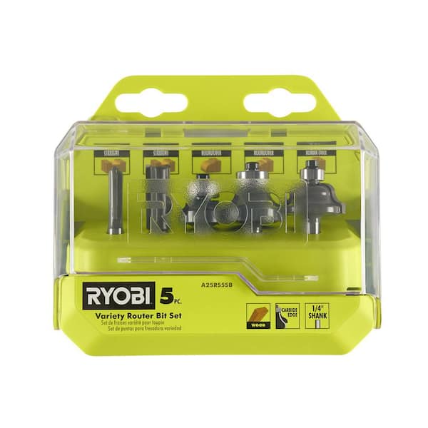 RYOBI Variety Router Bit Set (5-Piece) A25RS5SB - The Home Depot
