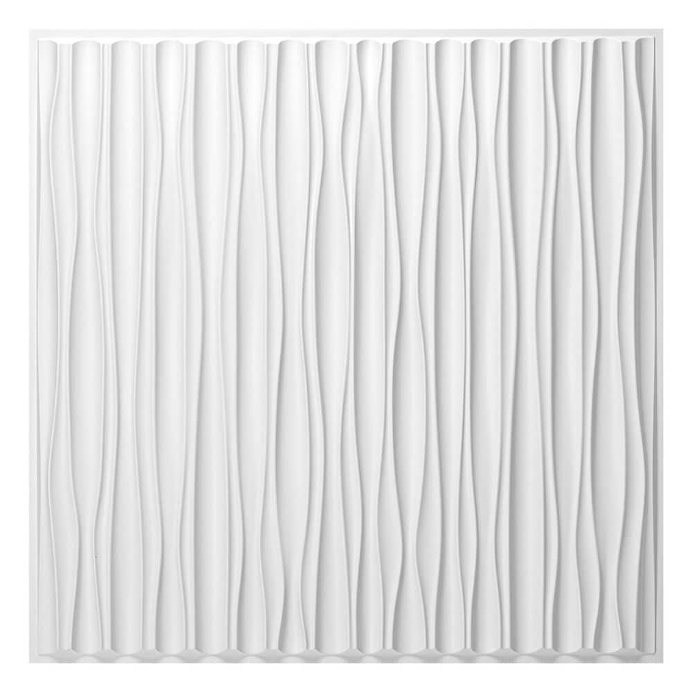 Modern White 2 x 2 ft. 3D Wave Decorative Drop Ceiling Tile for Living Room, Bedroom, Restaurant (48 sq.ft./case) price history on PriceWatchPro
