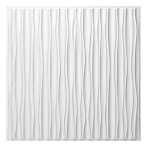 Modern White 2 x 2 ft. 3D Wave Decorative Drop Ceiling Tile for Living Room, Bedroom, Restaurant (48 sq. ft./ Case)
